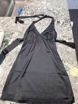 XS Black Mini Dress With Tie In Back