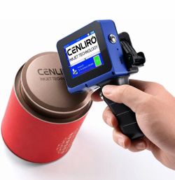 Mini Handheld Inkjet Printer CL05P 0.5" Print Height with Black Ink, Blue