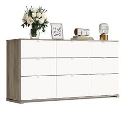 New 9 Drawer Dresser White