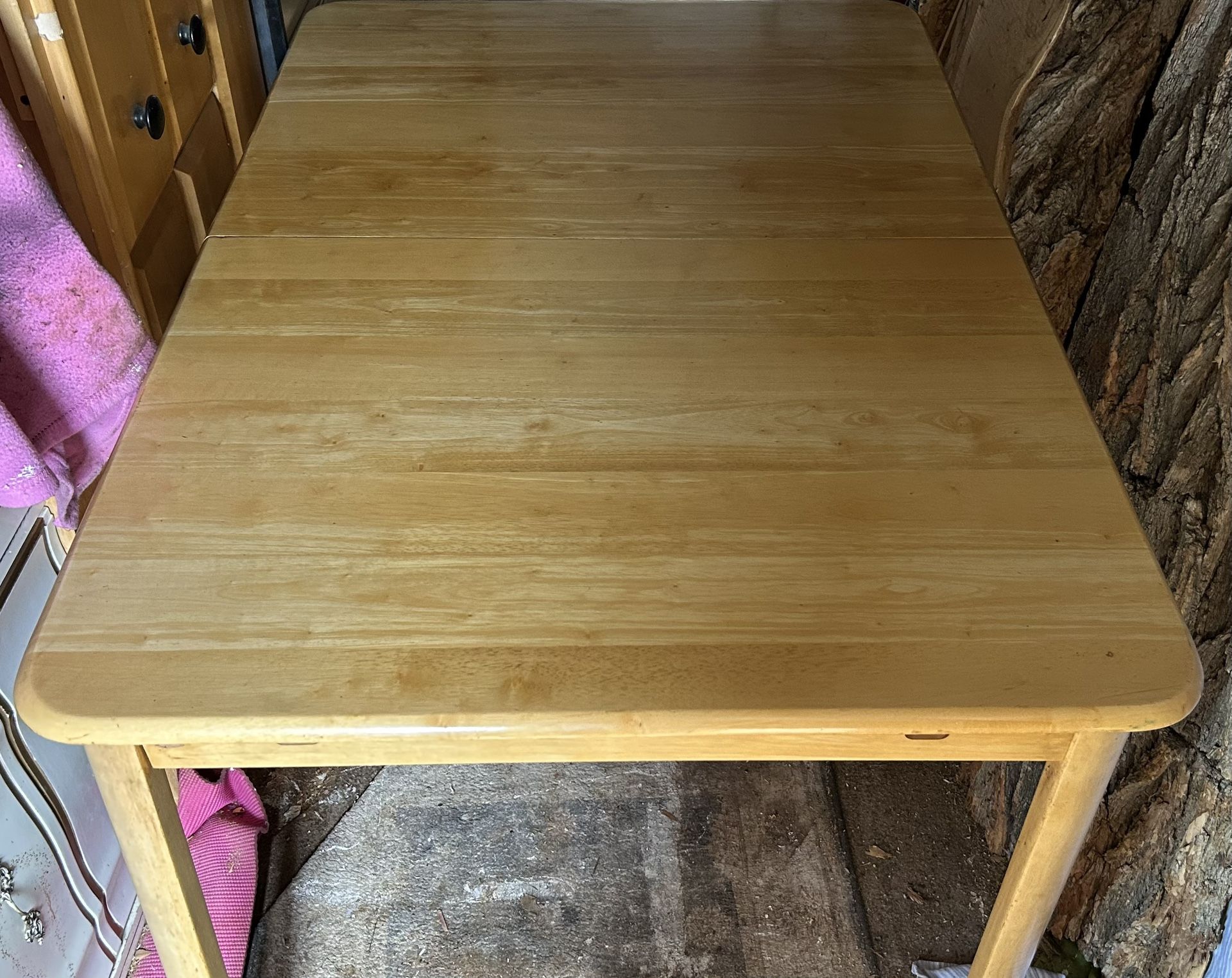 Solid wood dining table with built in leaf extendable kitchen table natural finish L54”-66”*W36”*H30” 👇delivery 🚚 available within 15 miles with ext