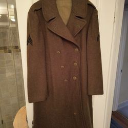Full Length WW2 Wool Army Overcoat