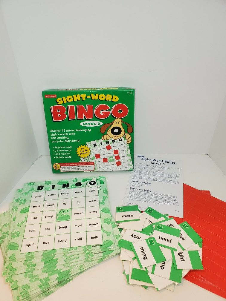 Lakeshore Sight Word Bingo Level 3 Game Classroom Homeschool Reading Tutoring