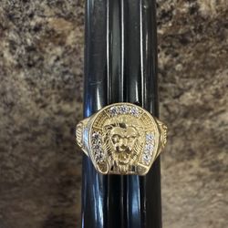 10k Lion Horseshoe Ring Size 10.5
