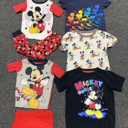 Bundle of Mickey Mouse boys 4T pajama sets and shirts 