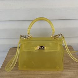 Transparent jelly yellow purse