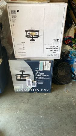 Hampton Bay 13 Inch 2 Light Semi Flush