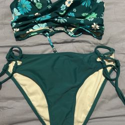 Women's Bikini Swimsuit Front Cross Lace Up Two Piece Bathing Suit