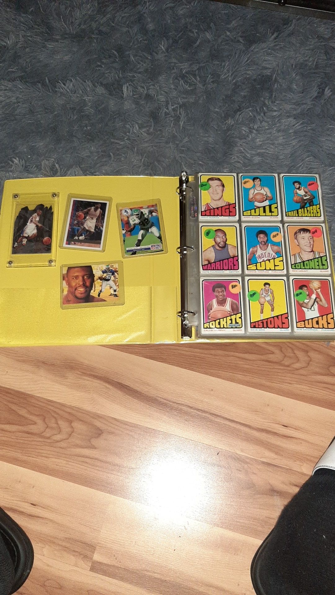 Multiple old school basketball football cards