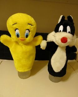 Sylvester and Tweety hand puppets