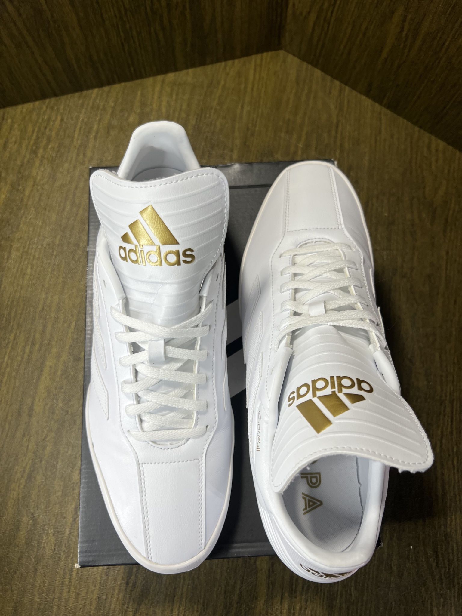 ADIDAS Copa Super Off Field SOCCER Shoes Kicks / Men’s 12 / Like New w/ Box!! / White & Gold