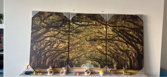 3-Piece Tree Path Canvas Wall Art – 16 × 26 Inches Each