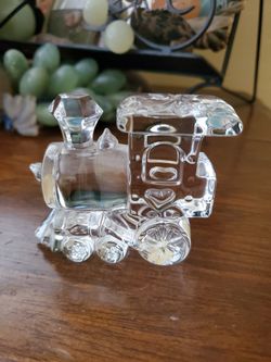 Vintage Jonal Germany 24% Lead Crystal Locomotive Train Figurine/Paperweight 