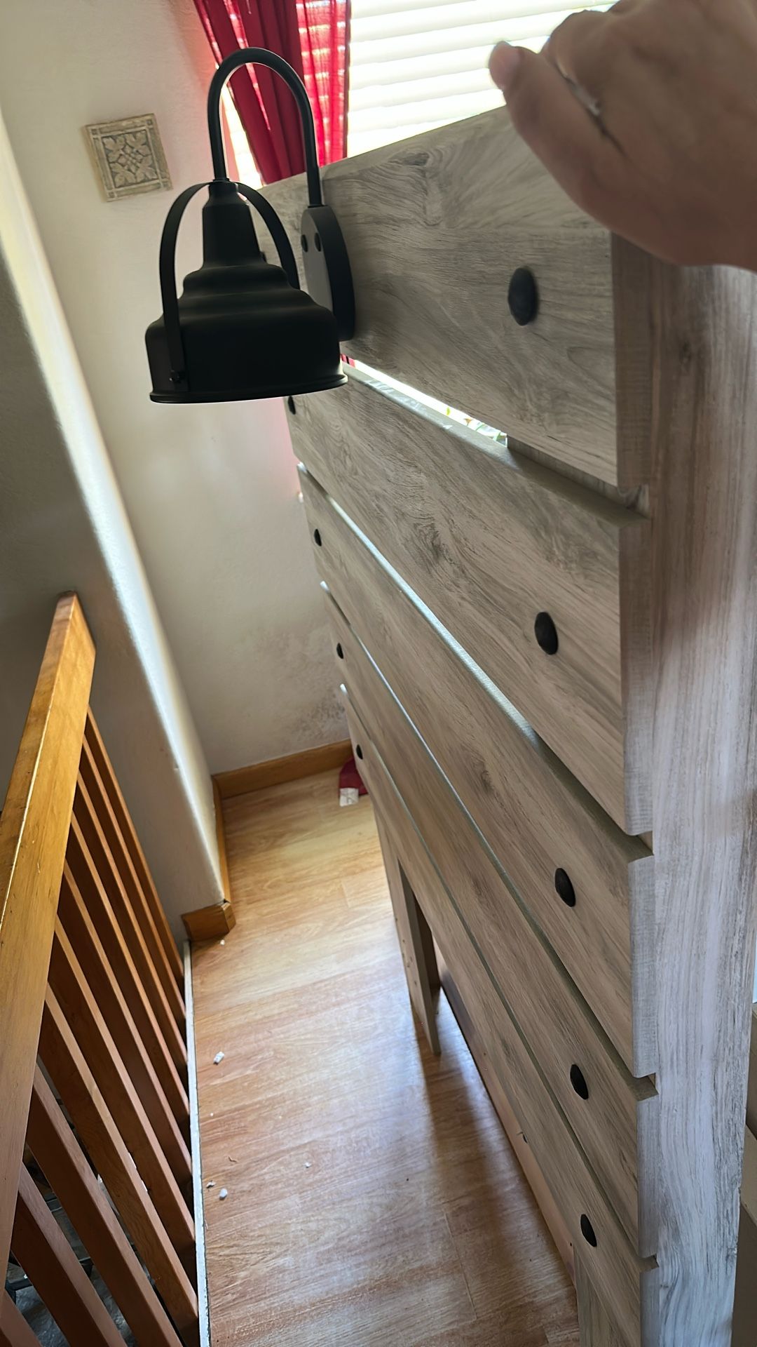 Twin Grey Bed Headboard With Light