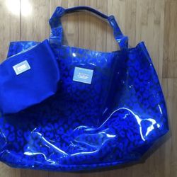 Victoria's Secret PINK Beach Tote Bags Orange Blue 2x