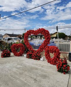 Heart Flowers And Balloons 