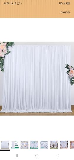 1 panel white backdrop curtain 10ft Wide By 15ft long