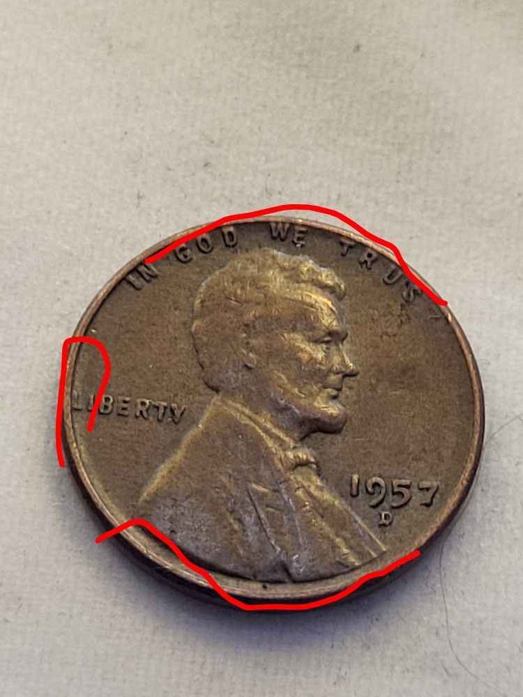 1957D Penny Coin 