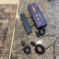 Pelsee P12 Plus 4K Rear View Mirror Camera with ADAS and BSD, 5.8GHz WiFi Mirror Dash Cam Front&Back