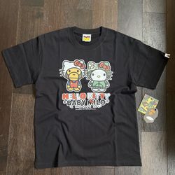 BAPE × Hello Kitty black t-shirt Size M
