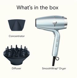 INFINITI PRO CONAIR SmoothWrap Hair Dryer, Blow Dryer with Diffuser and Concentrator Attachments, Advanced Plasma and Ceramic Technology for Less Friz