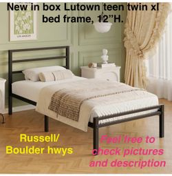 New in box Lutown-Teen 12 Inch Twin XL Bed Frame with Headboard and Footboard. Russell /Boulder Hwy