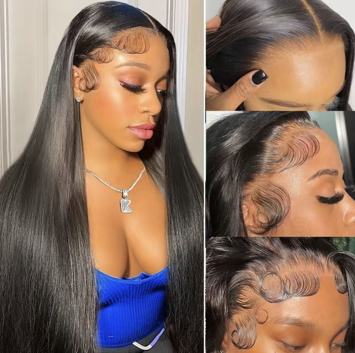 30” 150% Density 13x4 Brazilian Virgin Human Hair HD Lace Frontal Wig with Natural Hairline