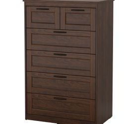 6-drawer dresser, brown, 32 1/4x49 5/8 "