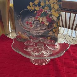 Serving Glass Stand Platter, Contemporary Glass Collection , $48