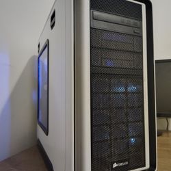 White & Blue Older Mid-range Gaming PC 