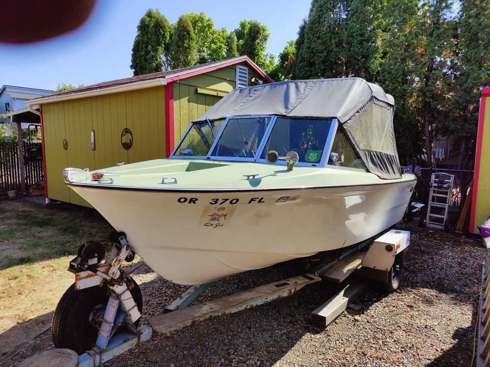 1972 16'3" Rebel Fishing Boat with Trailer