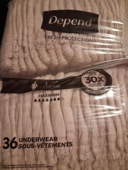 Womans  Depends  size large  36 pack