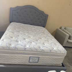 queen bed frame with mattress 