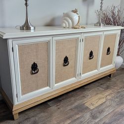 FREE DELIVERY 🌿 Coastal Boho Gilcrest Solid Wood Credenza/buffet/entryway/ tv stand 🌿