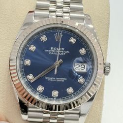 2019 Rolex Preowned 41mm DateJust-II Blue Diamond Dial-W/Card