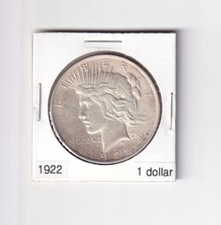 1922 Silver Peace Dollar — Very Nice Investment Coin in Protective Envelope