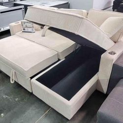 New Sleeper Sectional Couch with USB Ports! Includes Free Delivery π!