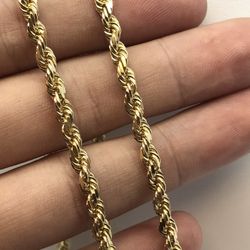 Gold Chain Rope 10K Solid New 