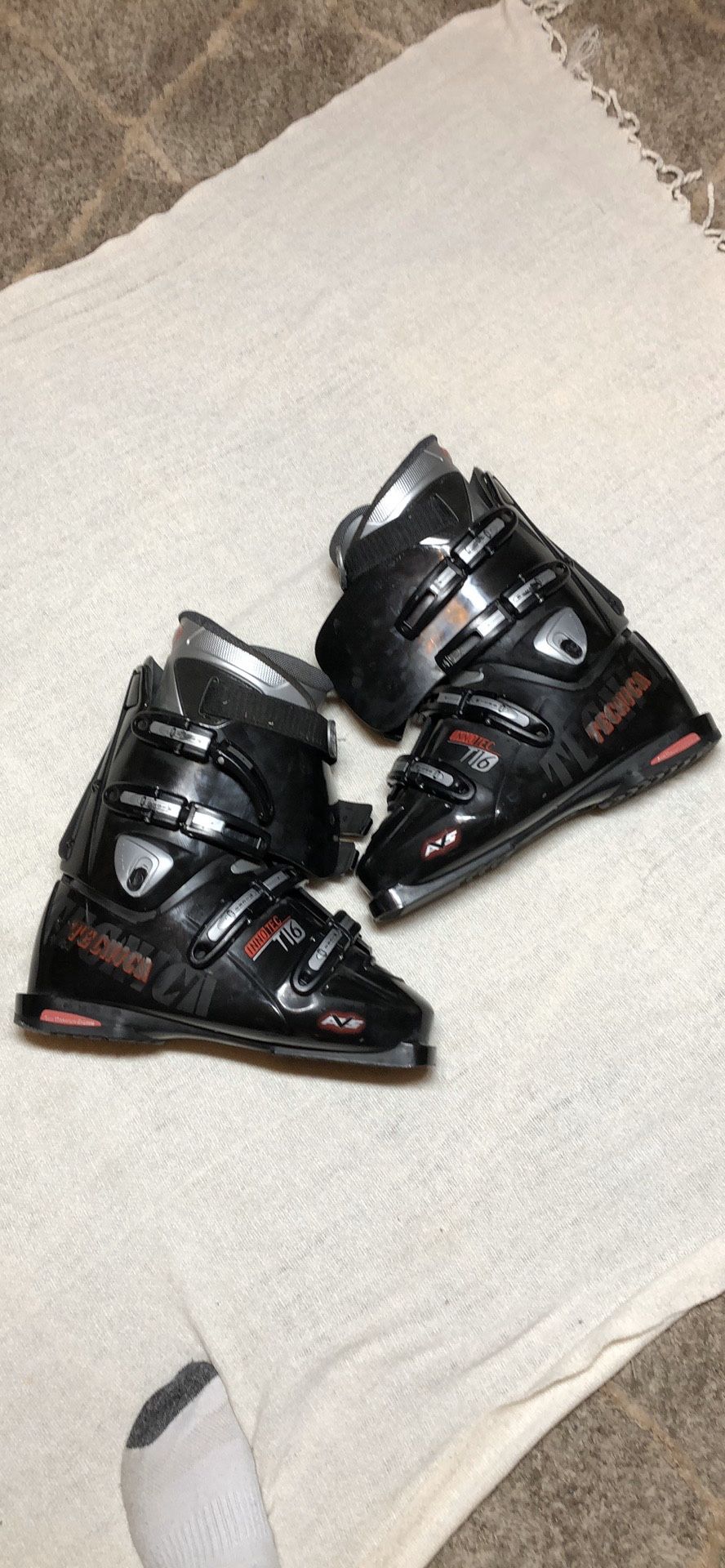 MENS TECNICA INNOTEC TI-6 AVS CHARCOAL GRAY SKI BOOTS SZ 11.5