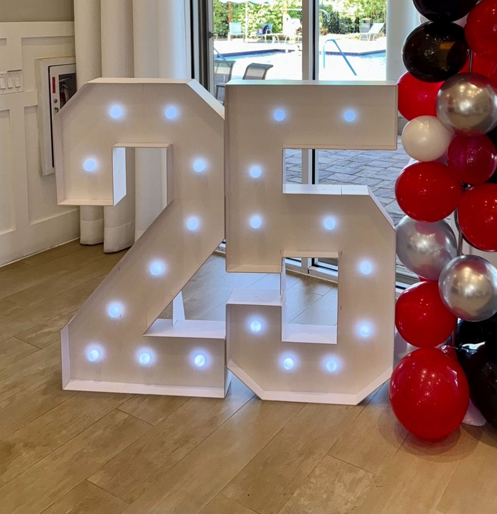 Large #25 Number For Birthday Celebration Decoration