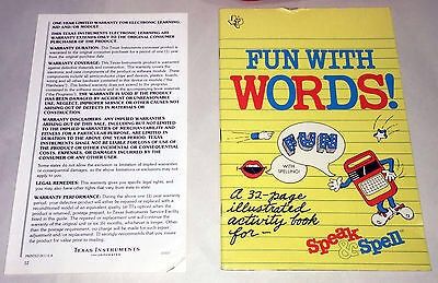 Vintage Texas Instruments Speak & Spell w/Box & Instructions