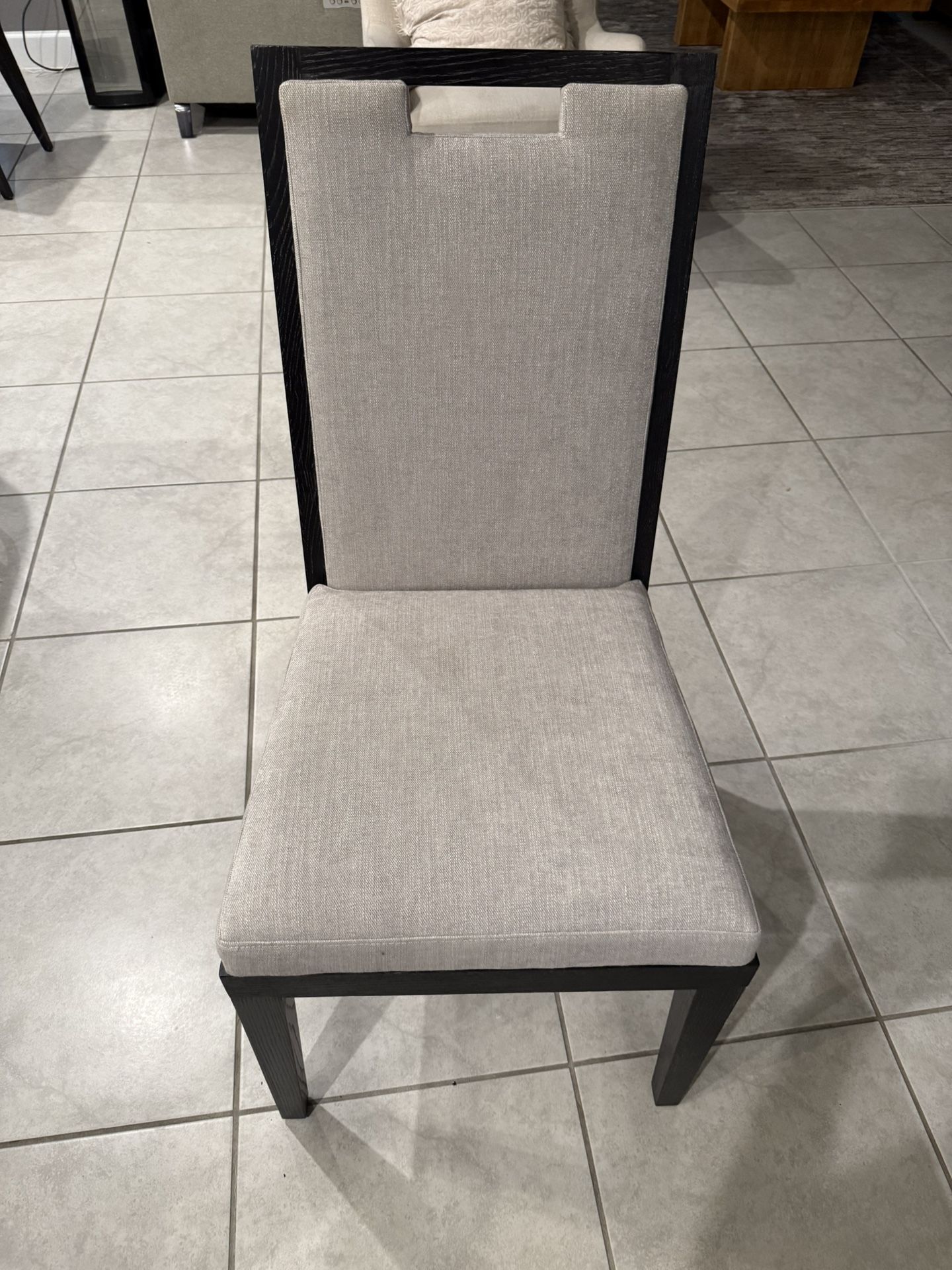 Sand/Dark Brown Oak Wood Dining Side Chair. Set Of 6 Chairs In Total