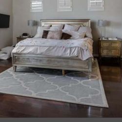 King Bed and 2 night stands - Gold/Silver ZGallerie 