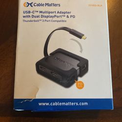 Cable Matters Dual Monitor USB C Hub with Dual 4K DisplayPort, 2X USB 2.0, Ethernet, and 100W Charging