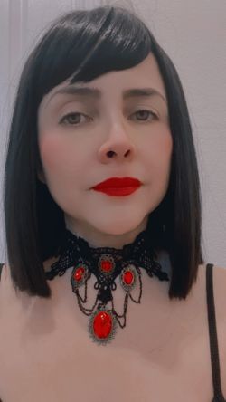 Gothic Choker Red And Black 