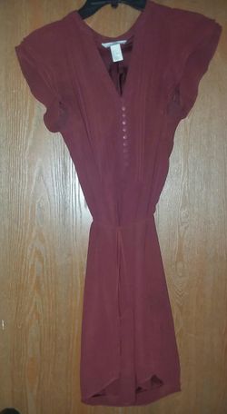 H&M Cap Sleeve Burgundy Dress Size