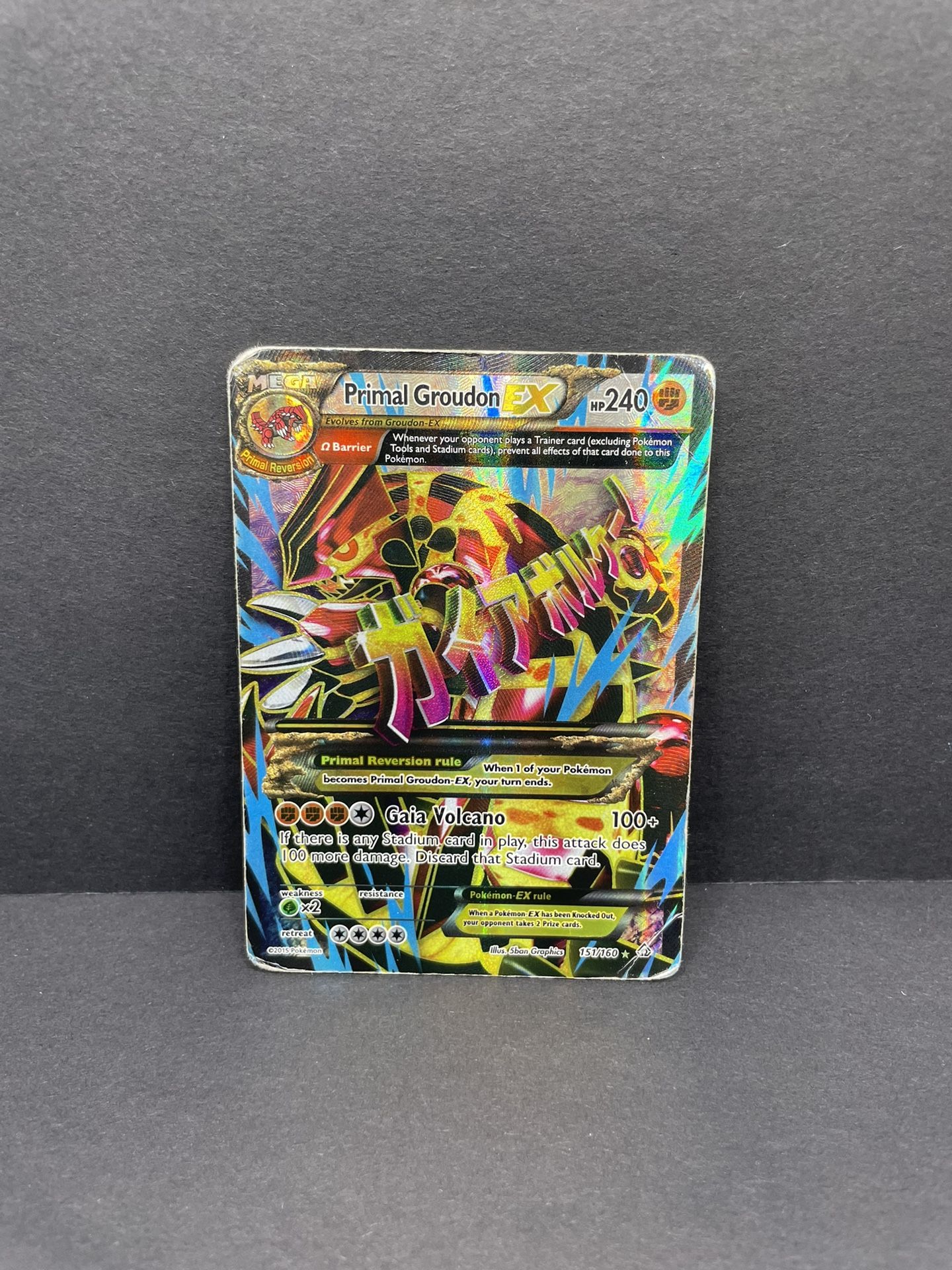 2015 Pokémon XY Primal Clash Primal Groudon EX Full Art Holo 151/160
