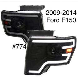 2009 TO 2014 Ford F150 Projector Headlights Switchback LED Signal Tube - Smoke