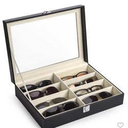 Leather Multi-Organizer with 8 Slots For Glasses/ Watches Jewelry ETC.