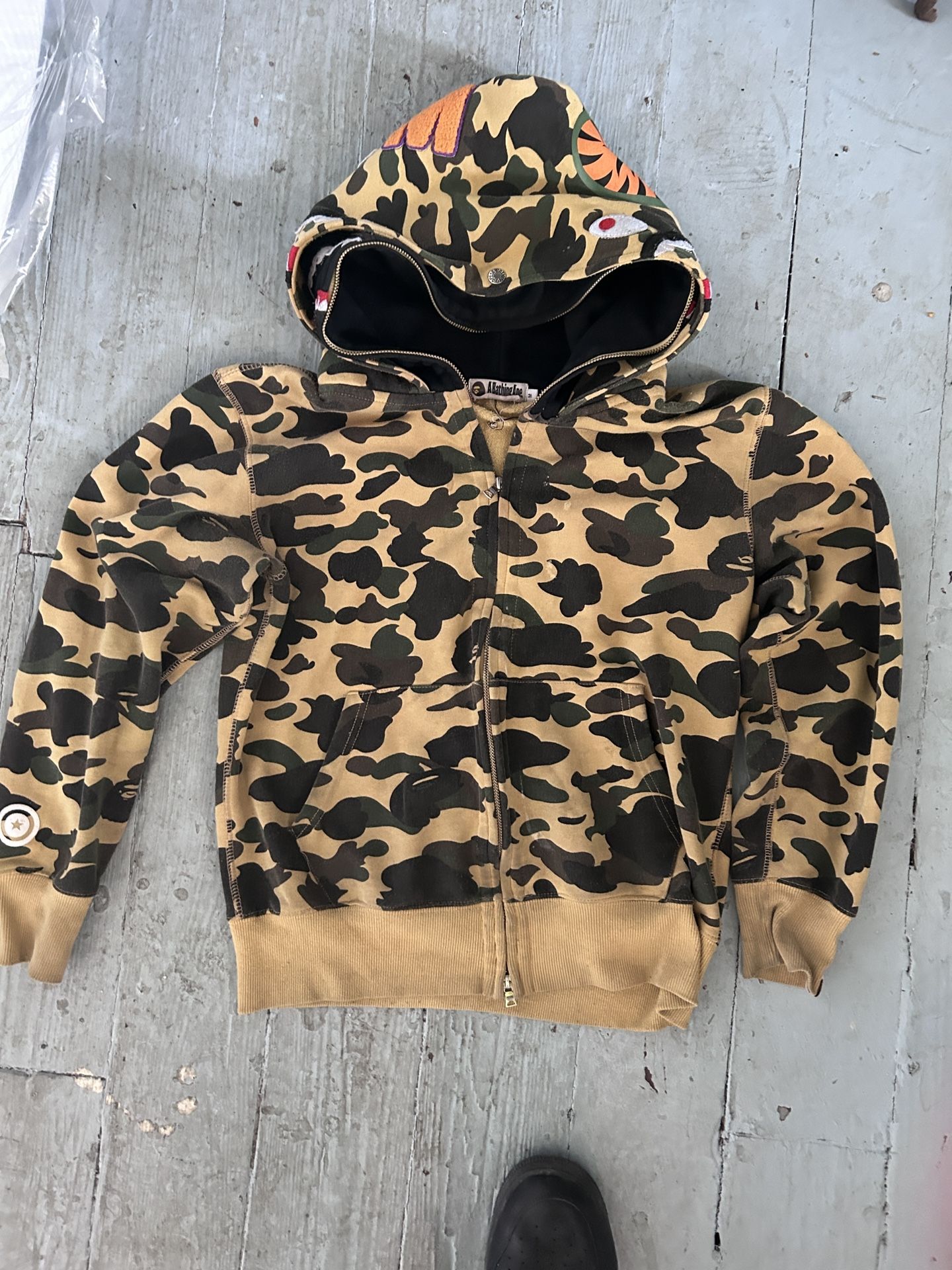 A Bathing ape 1st Camouflage Shark Full Zip Up Hoodie