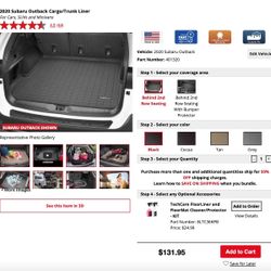 WeatherTec  Liner Sets for Subaru Outback 2020-2025